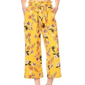 paper bag waist crop pants